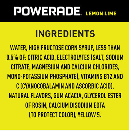 Powerade lemon lime 20 oz